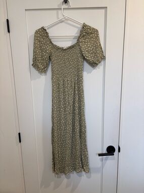 twik Olive Green Floral Maxi Dress